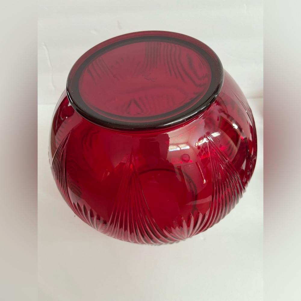 LEHMAN BROS. ROYAL RUBY RED PUNCH BOWL WITH 8 CUPS ~ MID CENTURY - Picture 4 of 10